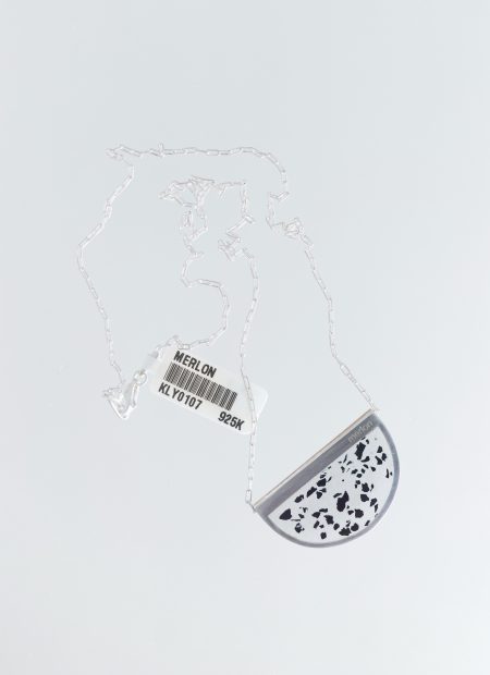 Exedra necklace – handcrafted concrete and silver minimalist architectural jewelry.