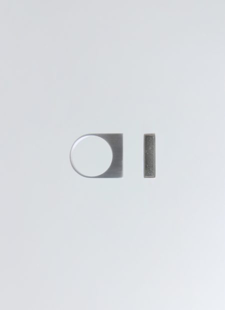 Latern ring – handcrafted concrete and silver minimalist architectural jewelry.