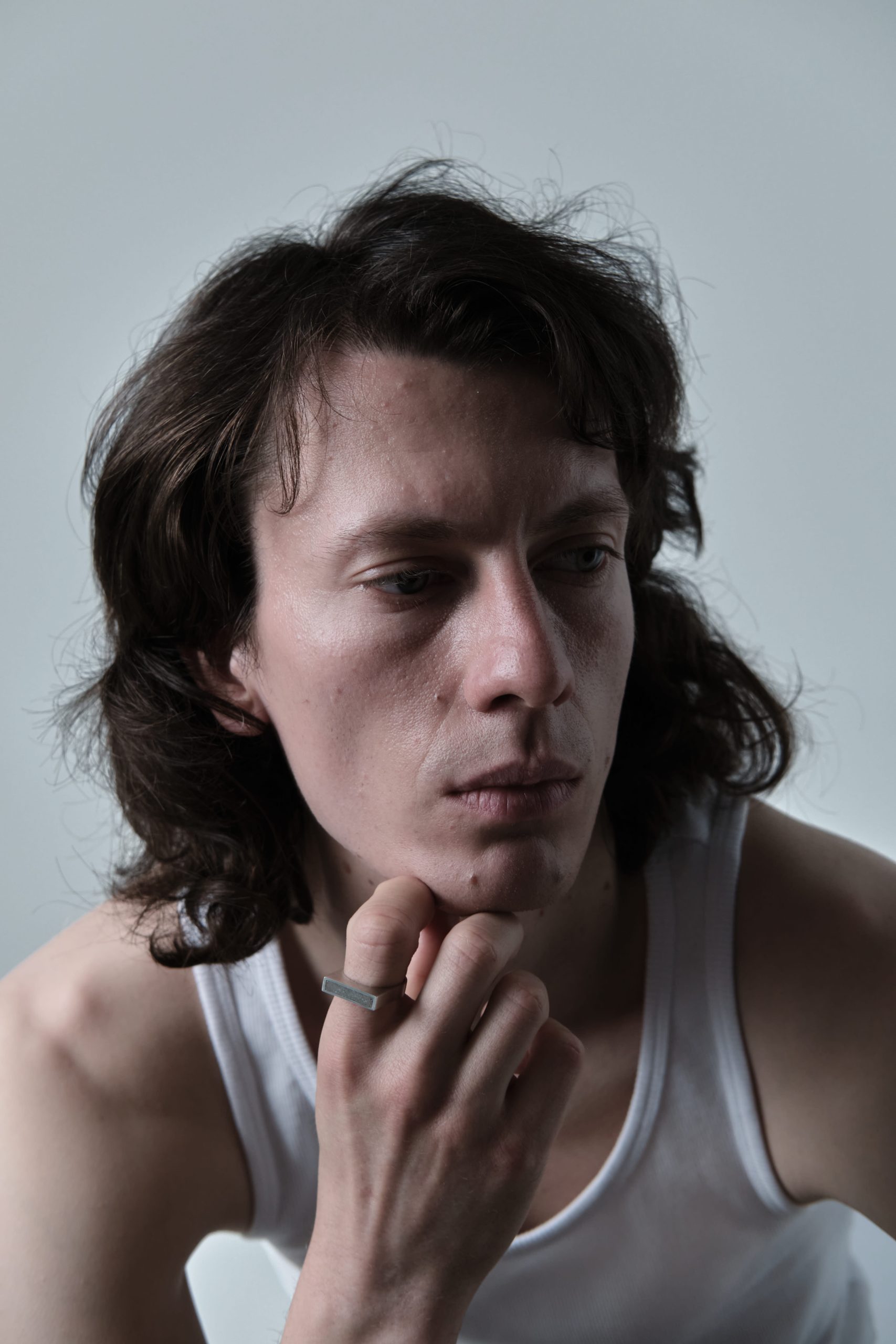 Latern ring – handcrafted concrete and silver minimalist architectural jewelry.