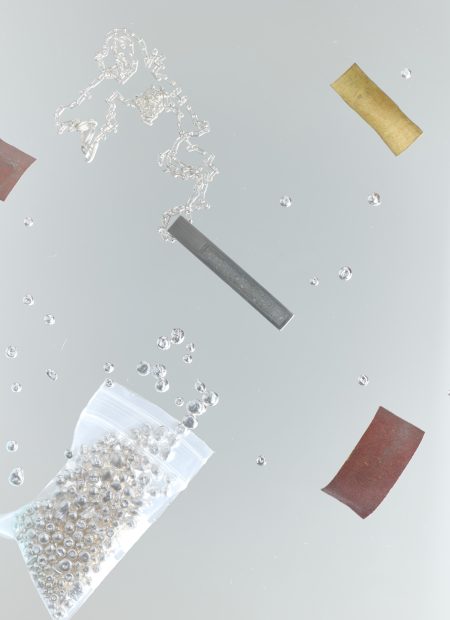 Strund necklace – handcrafted concrete and silver minimalist architectural jewelry.